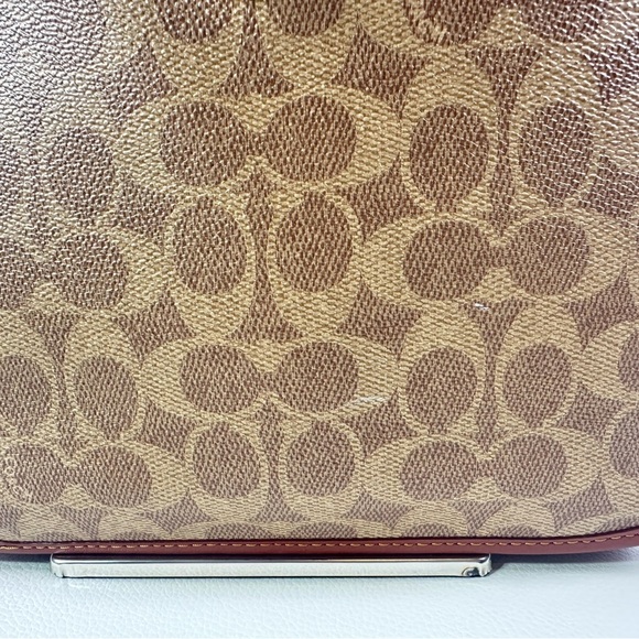 Pre-Owned Women’s Coach Chaise Signature Canvas Sling Contrast Trim Leather Bag - Picture 6 of 14